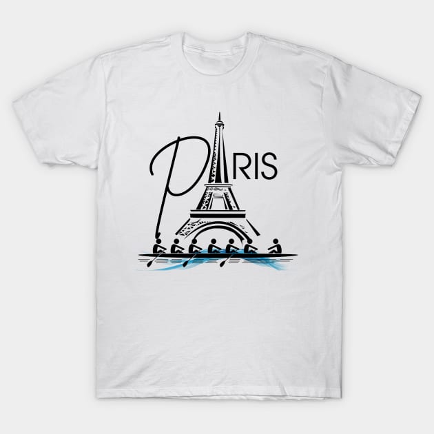 Paris summer sports rowing T-Shirt by Doodlehive 